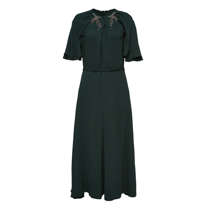 Short Sleeve A-Line Midi Dress