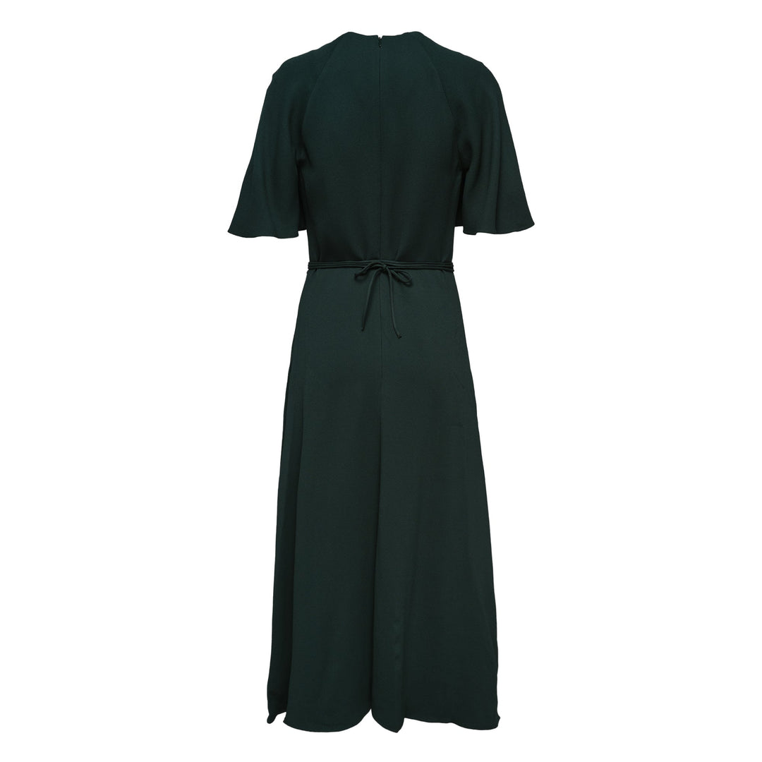 Short Sleeve A-Line Midi Dress