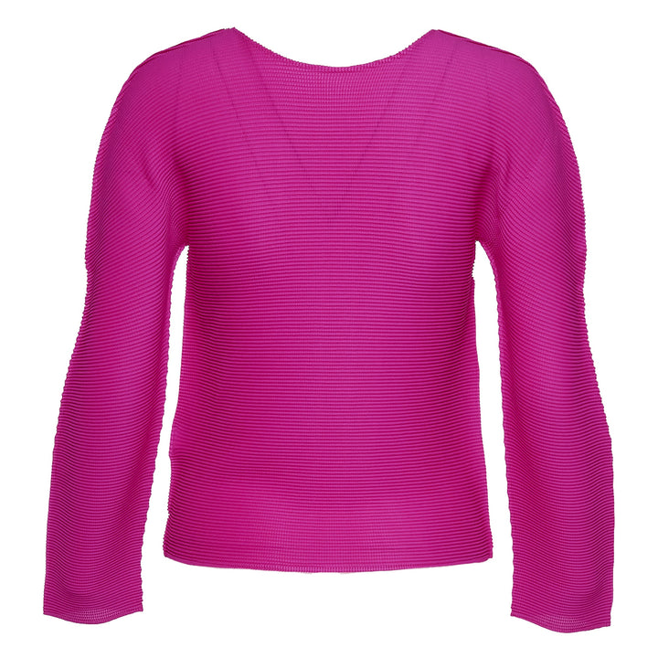 Stretch Pleats Round Neck Top