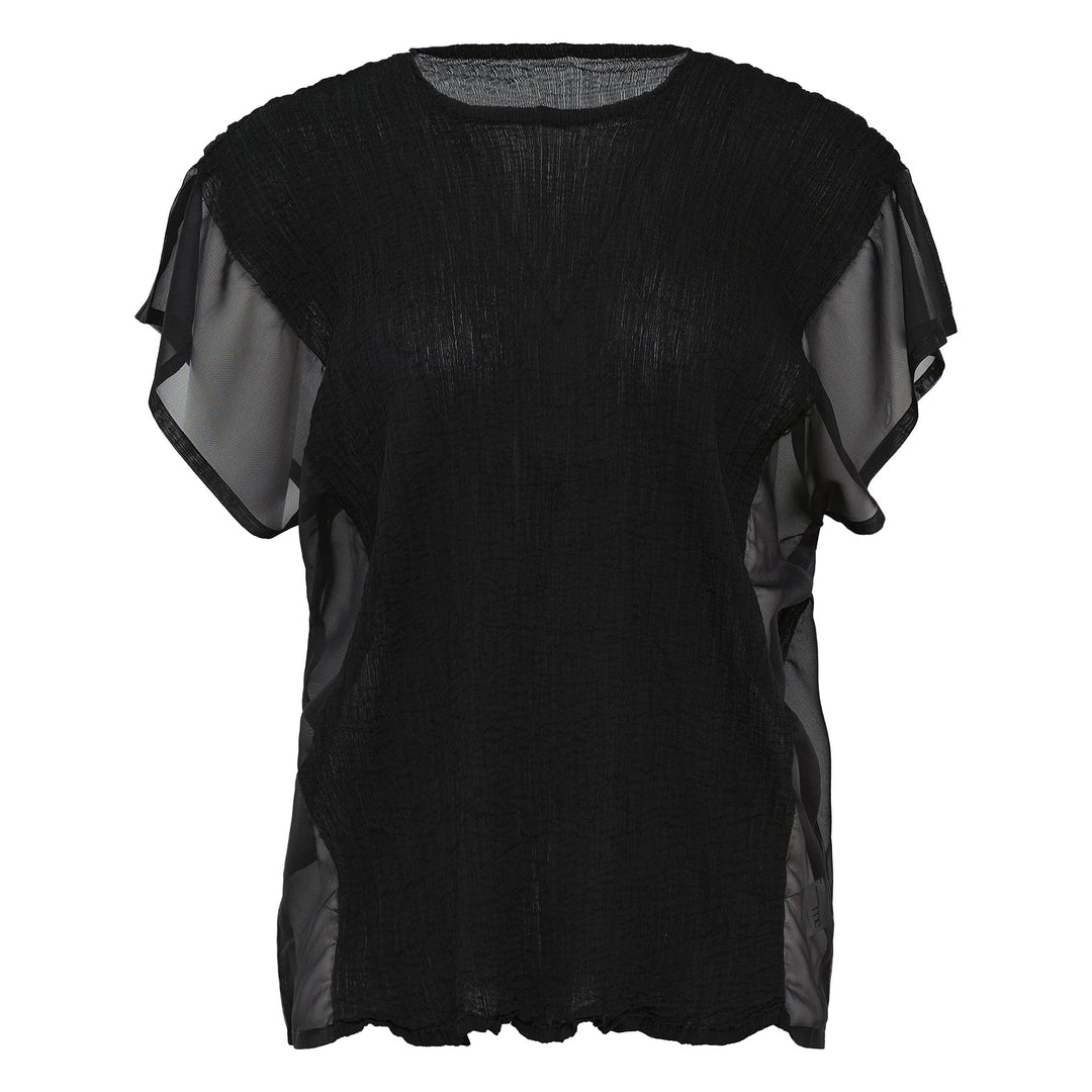 Sheer See-Through Crepe Top