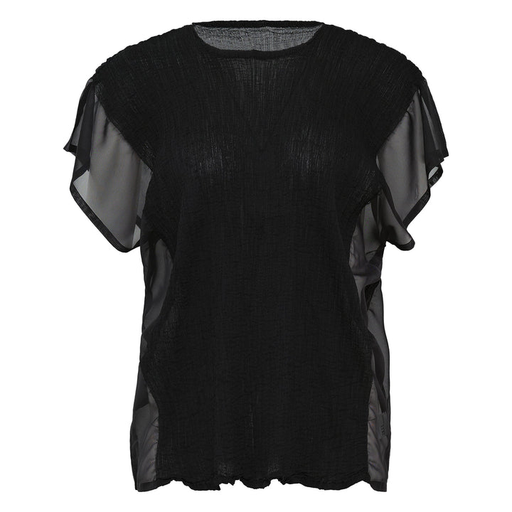 Sheer See-Through Crepe Top