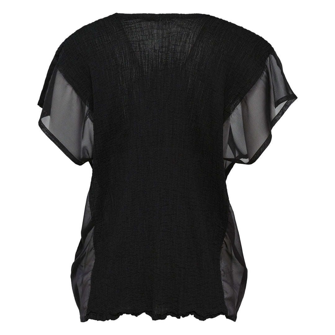 Sheer See-Through Crepe Top