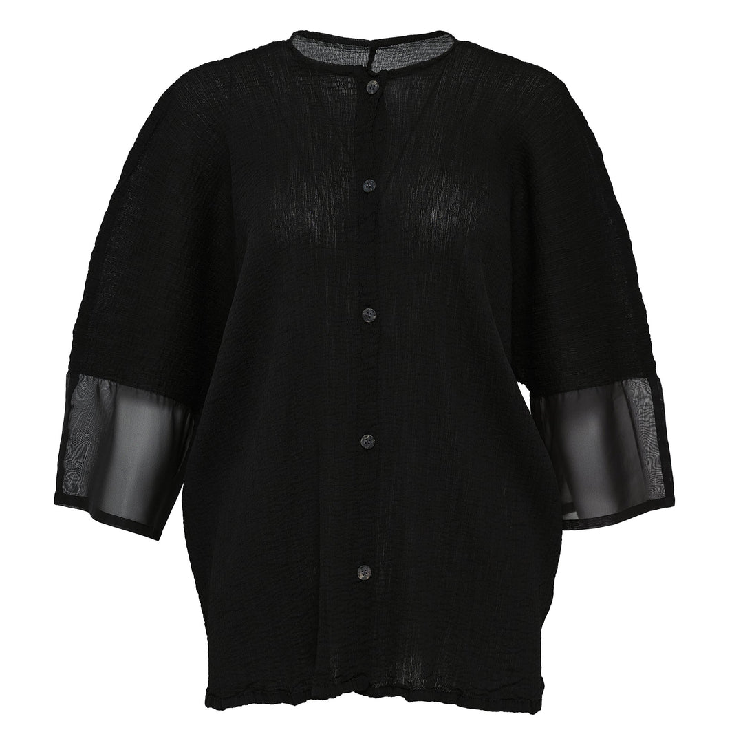 Sheer Crepe Cardigan