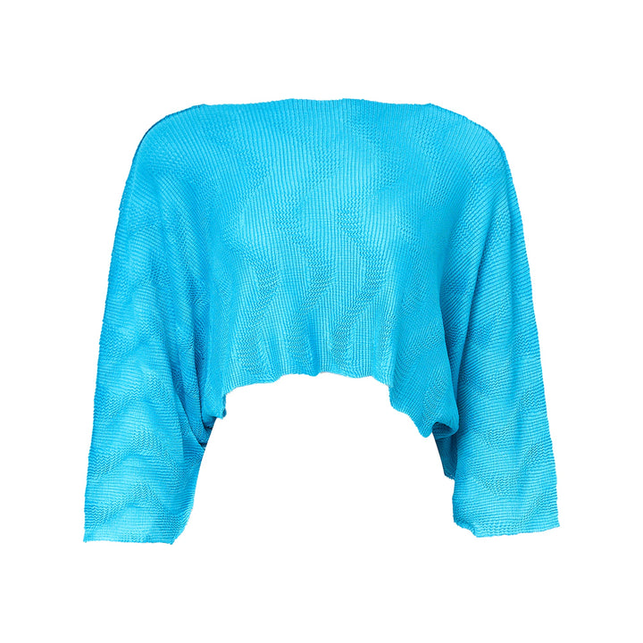 Wave Knit Stretch Pleats Top