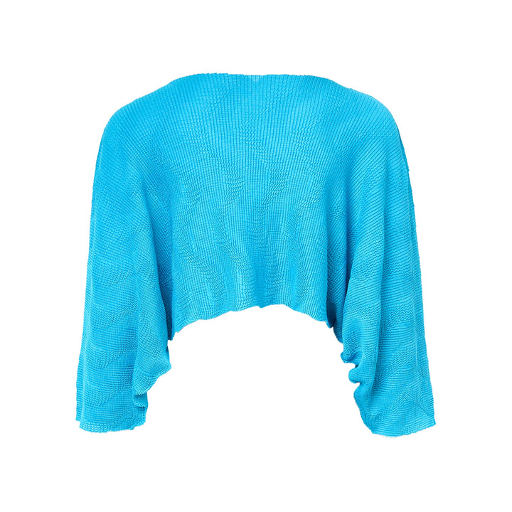 Wave Knit Stretch Pleats Top