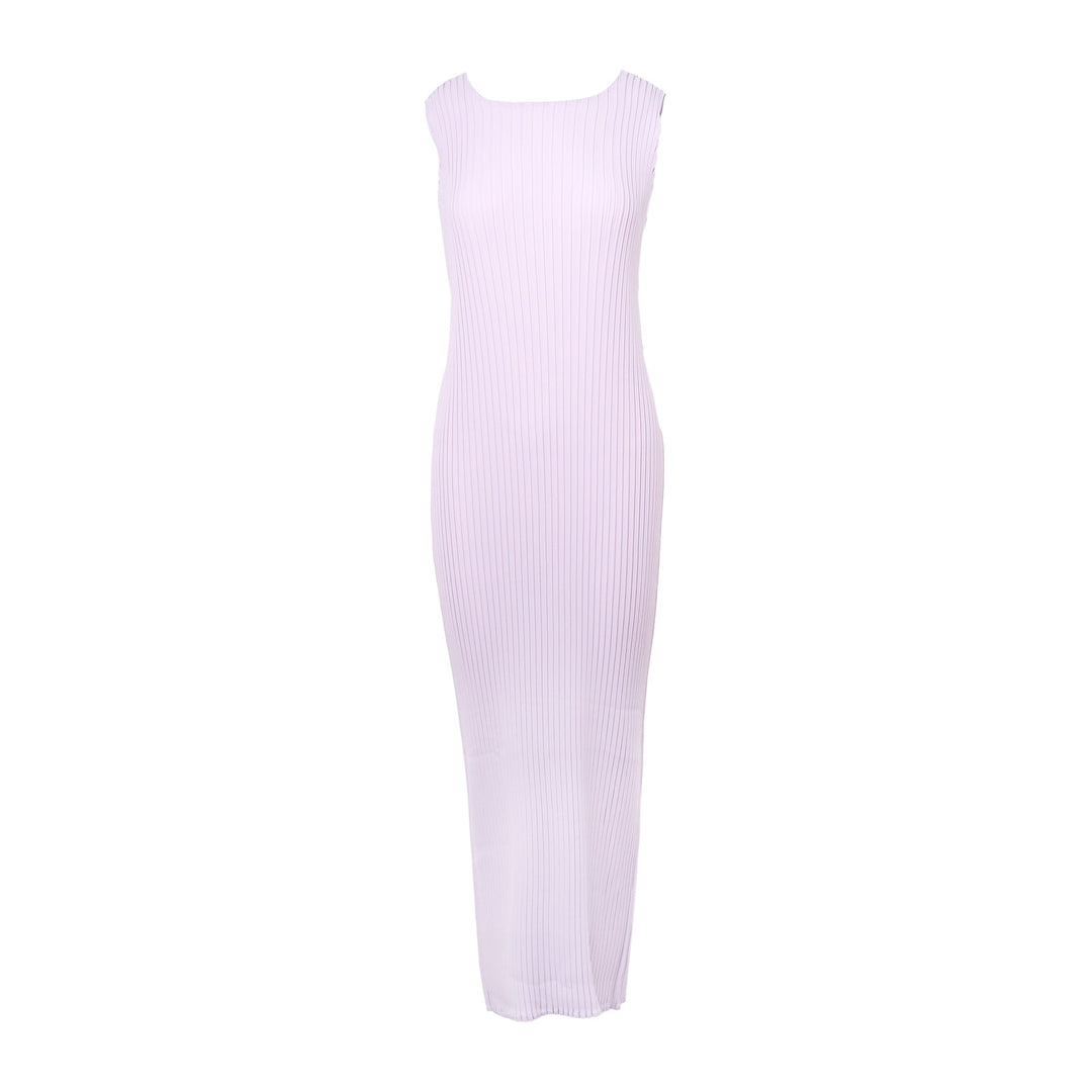 Pressed Flora Pleats Solid Pleated Dress