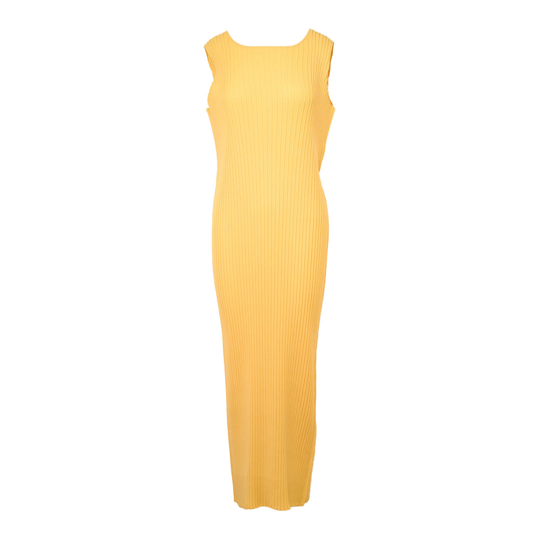 Pressed Flora Pleats Solid Pleated Dress