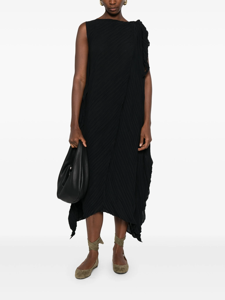 Wrinkled And Twisted Pleated Dress