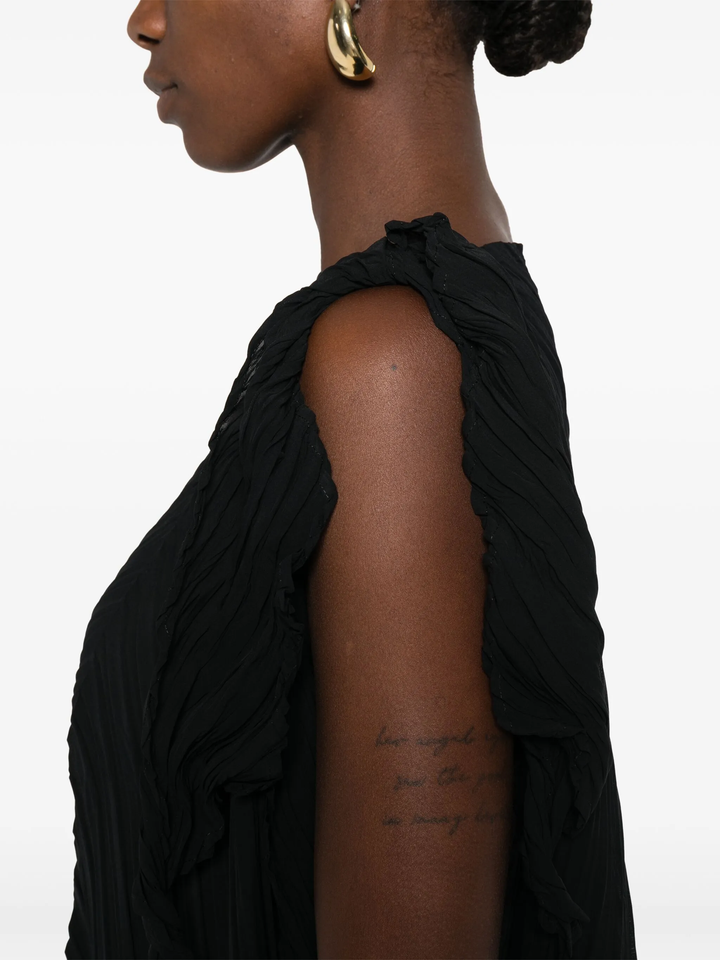 Wrinkled And Twisted Pleated Dress