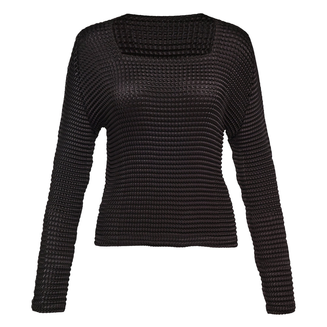 Suede Like Pleats Pleated Top