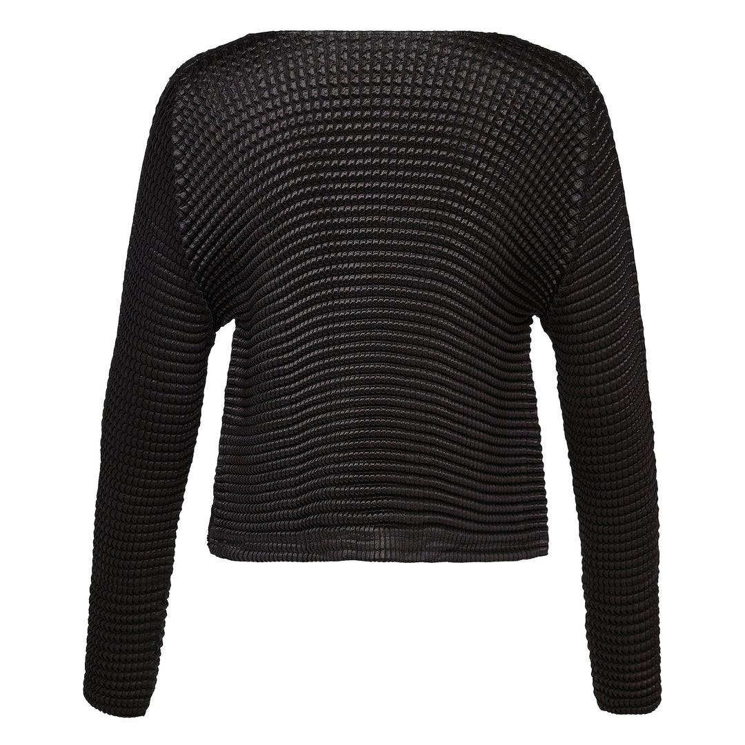 Suede Like Pleats Pleated Cardigan