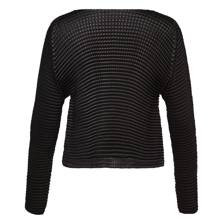 Suede Like Pleats Pleated Cardigan