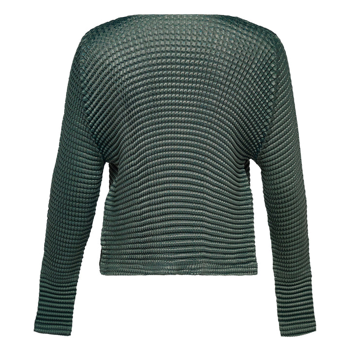 Suede Like Pleats Pleated Cardigan