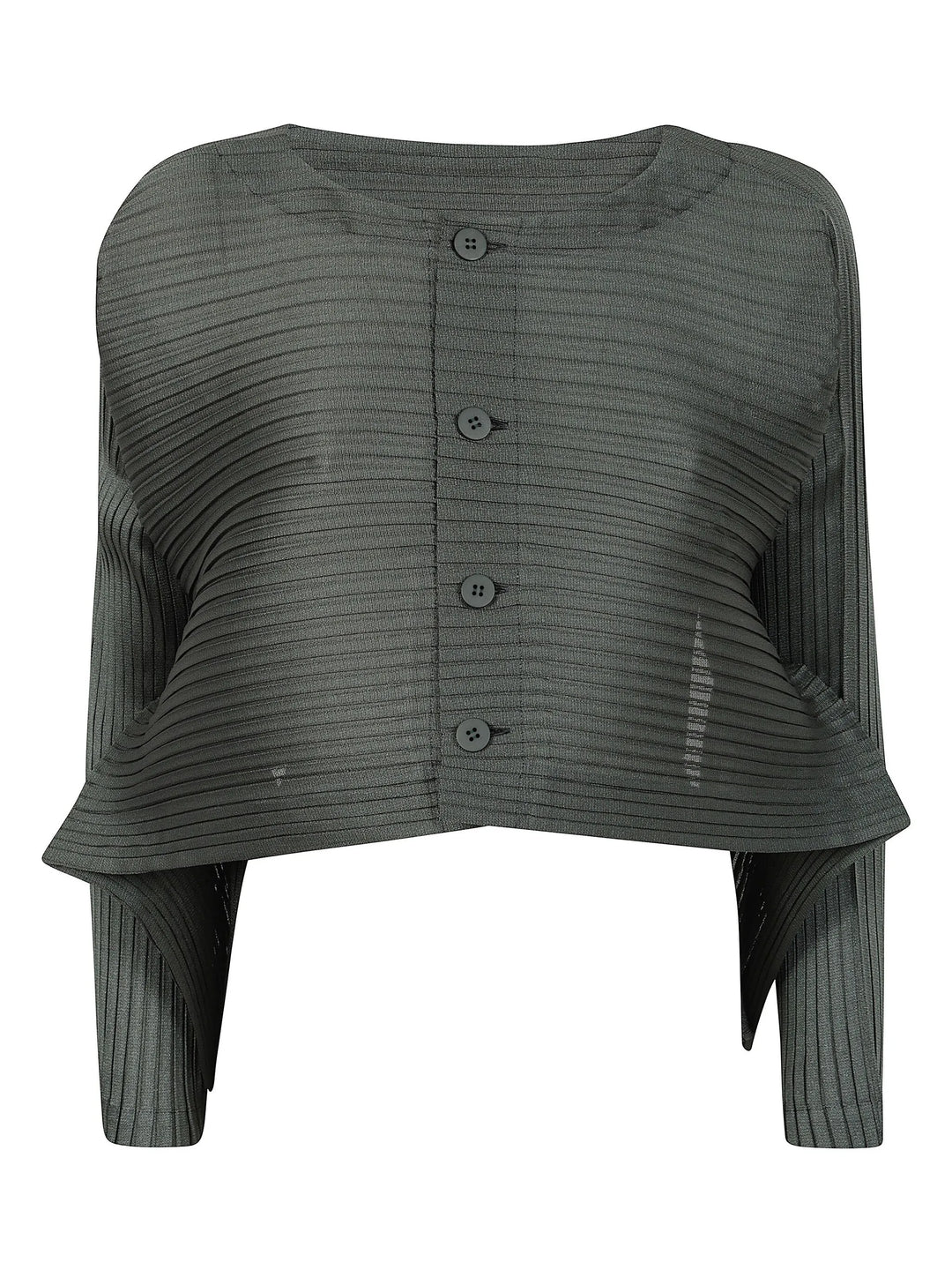 Paneled Pleats Pleated Cardigan