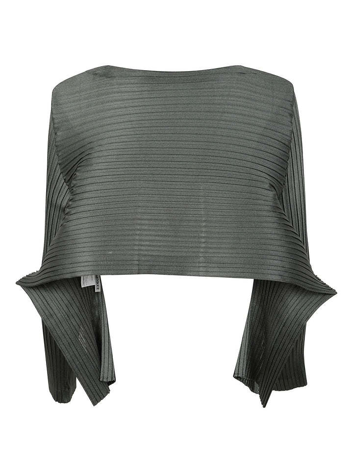 Paneled Pleats Pleated Cardigan