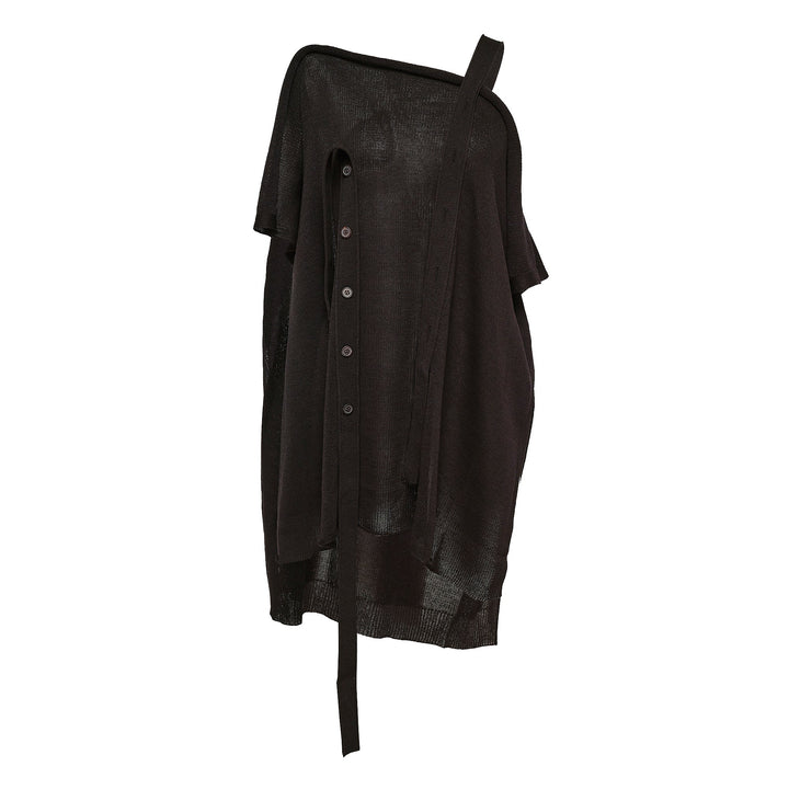 Buttoned Drape Knit Sweater