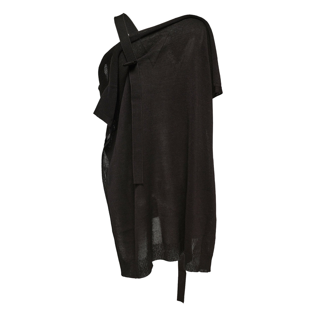 Buttoned Drape Knit Sweater