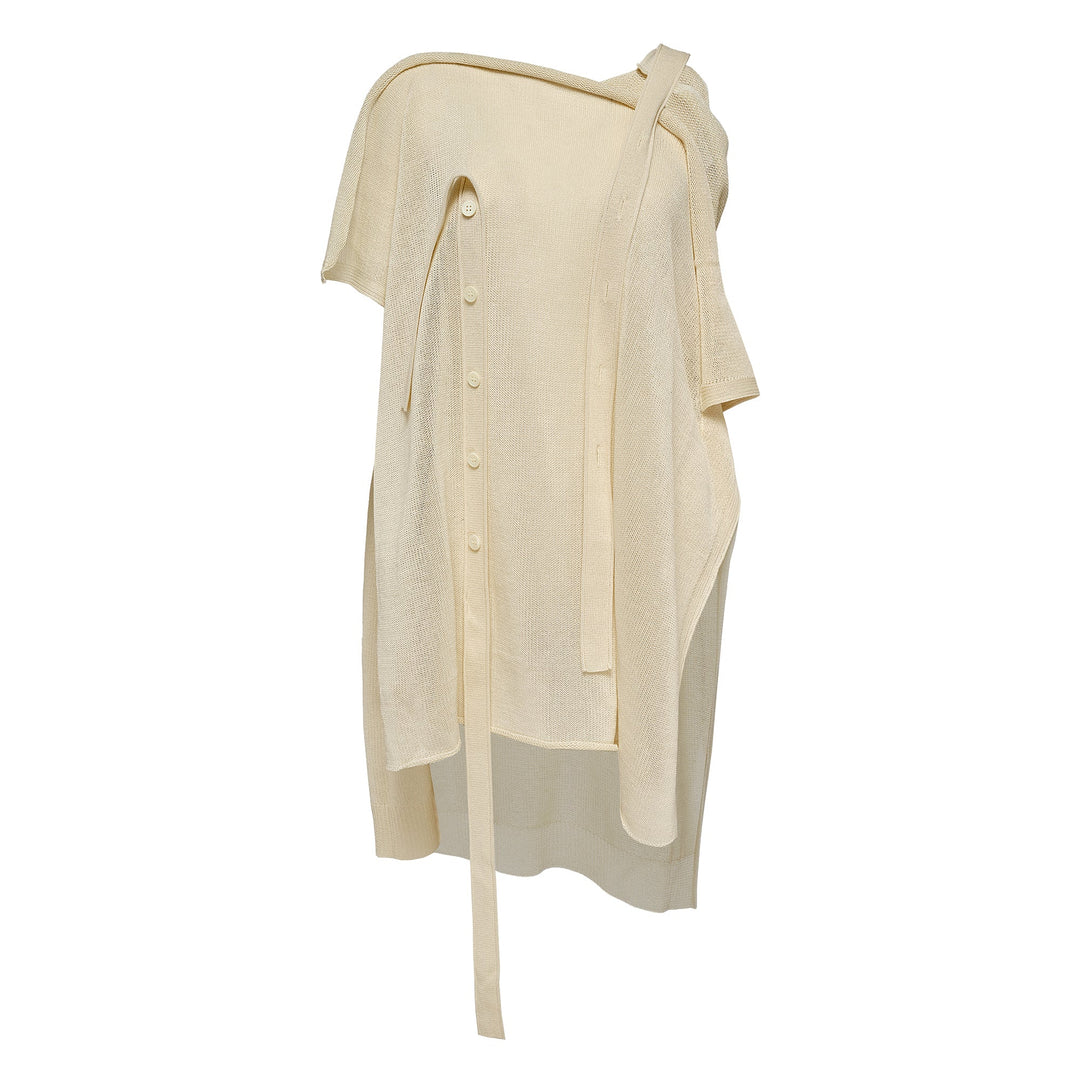 Buttoned Drape Knit Sweater