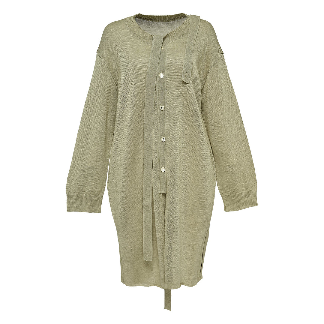 Buttoned Drape Knit Cardigan