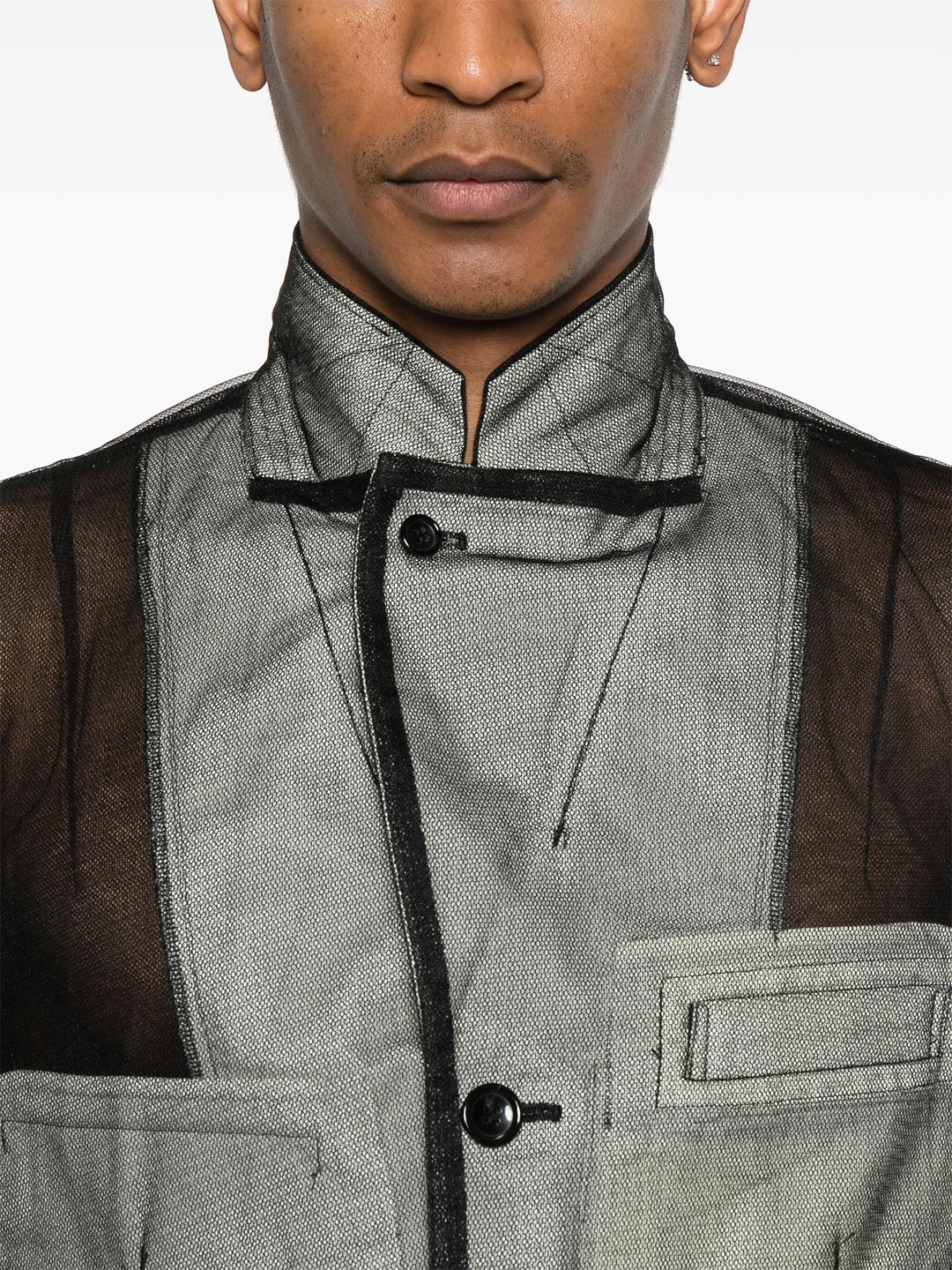 Nylon Tulle Long Jacket