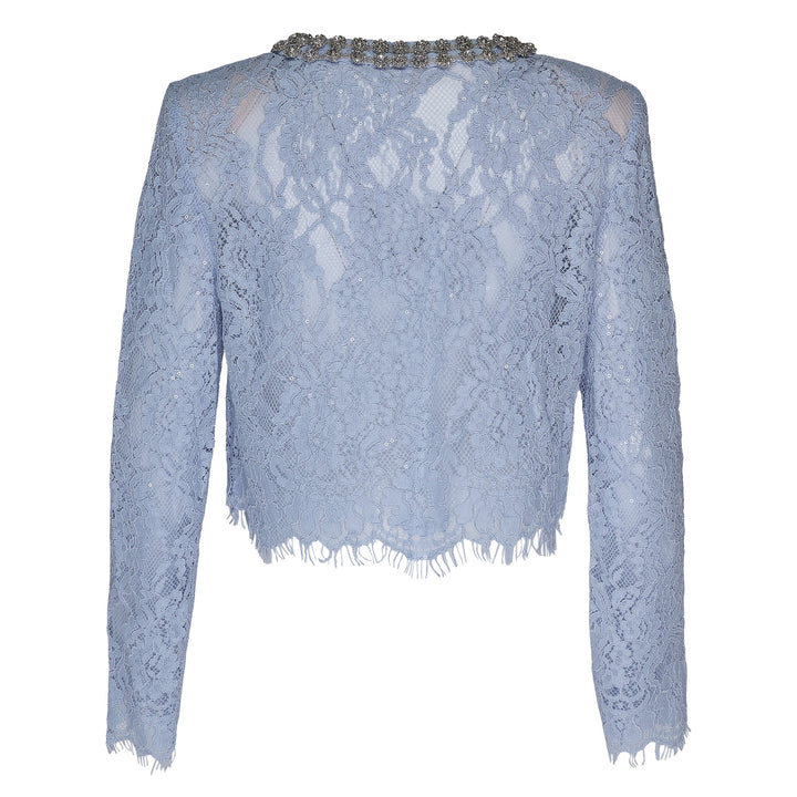 Blue Lace Embellished Top