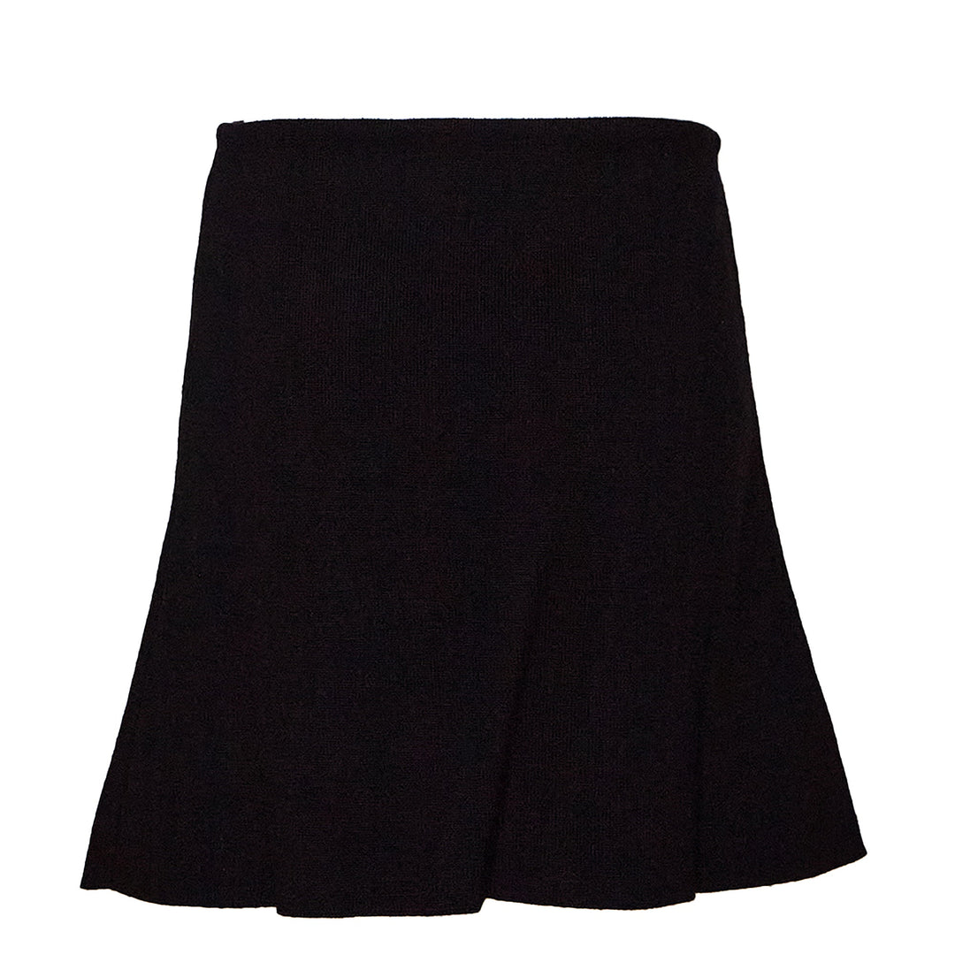 Black Knit Embellished Mini Skirt