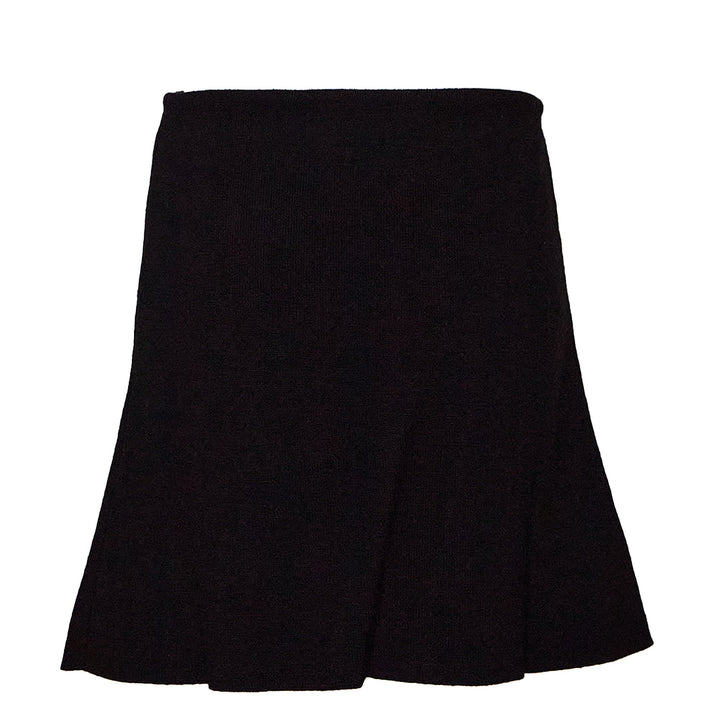 Black Knit Embellished Mini Skirt