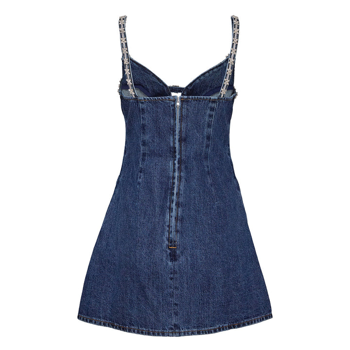 Denim Strappy Mini Dress