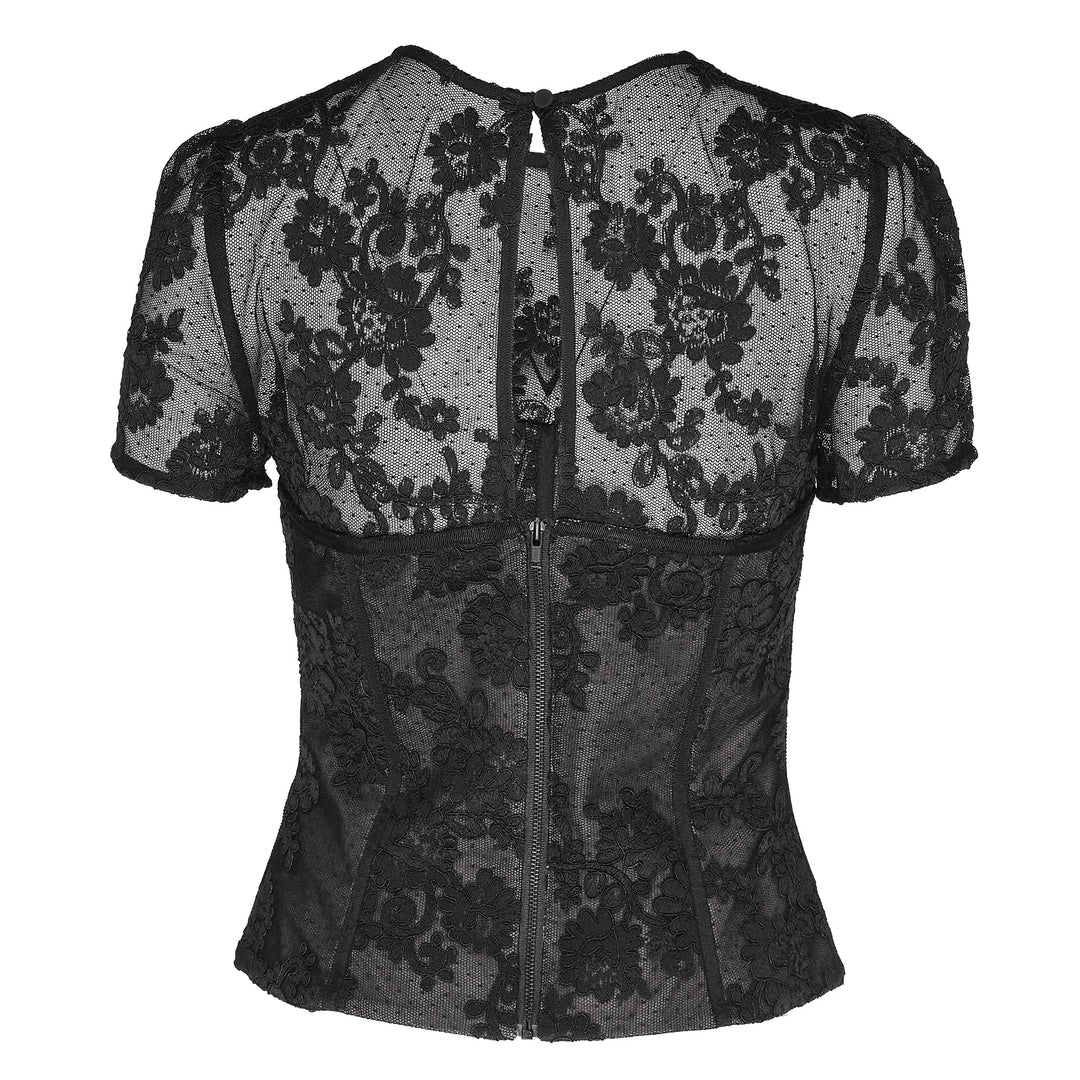 Black Lace Bustier Top