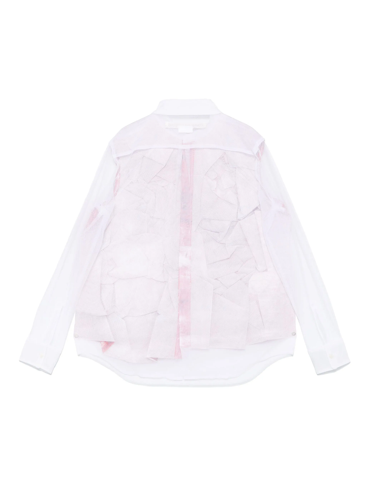 Nylon Tulle X Paper Print Blouse