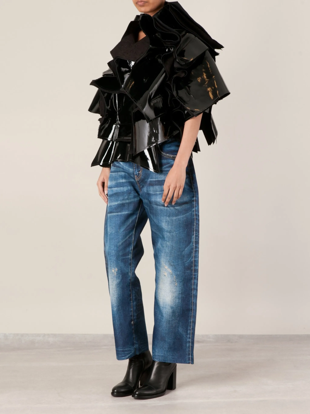 Wool Tropical X Nylon Tulle Jacket