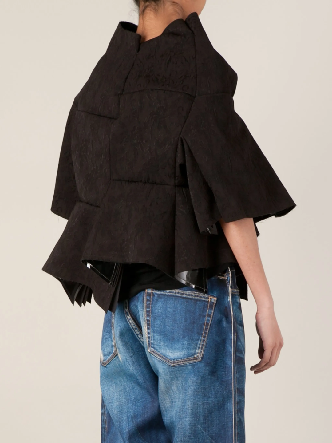 Wool Tropical X Nylon Tulle Jacket