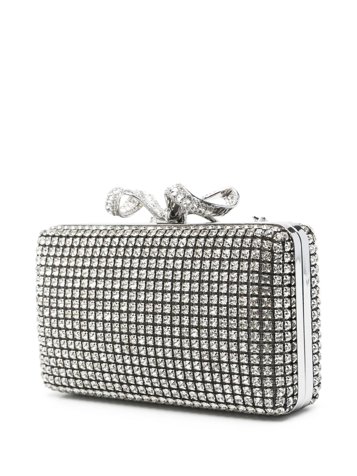 Silver Crystal Box Clutch