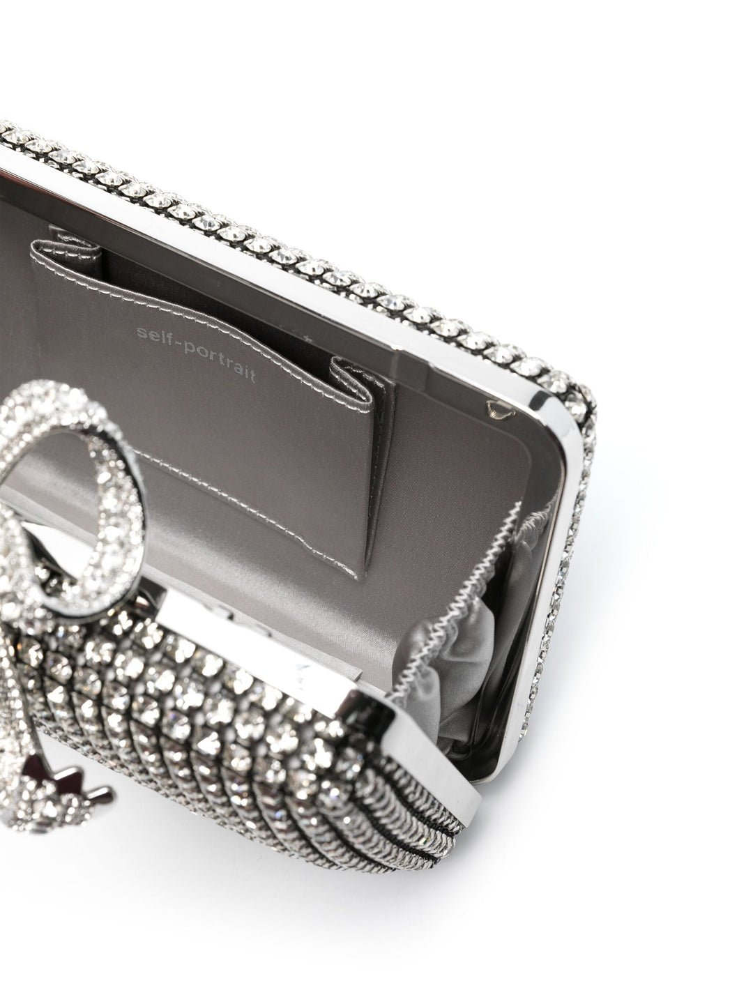 Silver Crystal Box Clutch