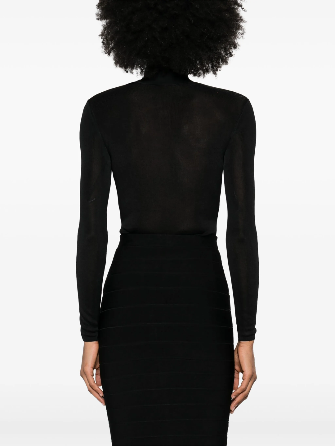 Black Knit Cut Out Bodysuit