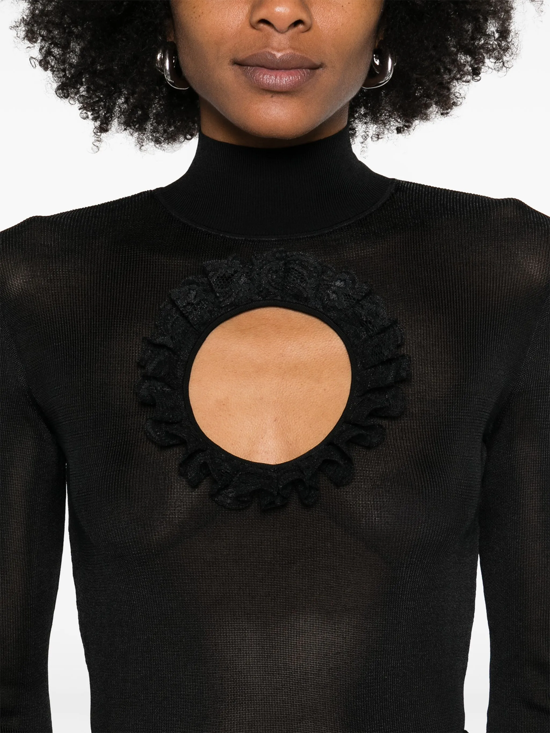 Black Knit Cut Out Bodysuit