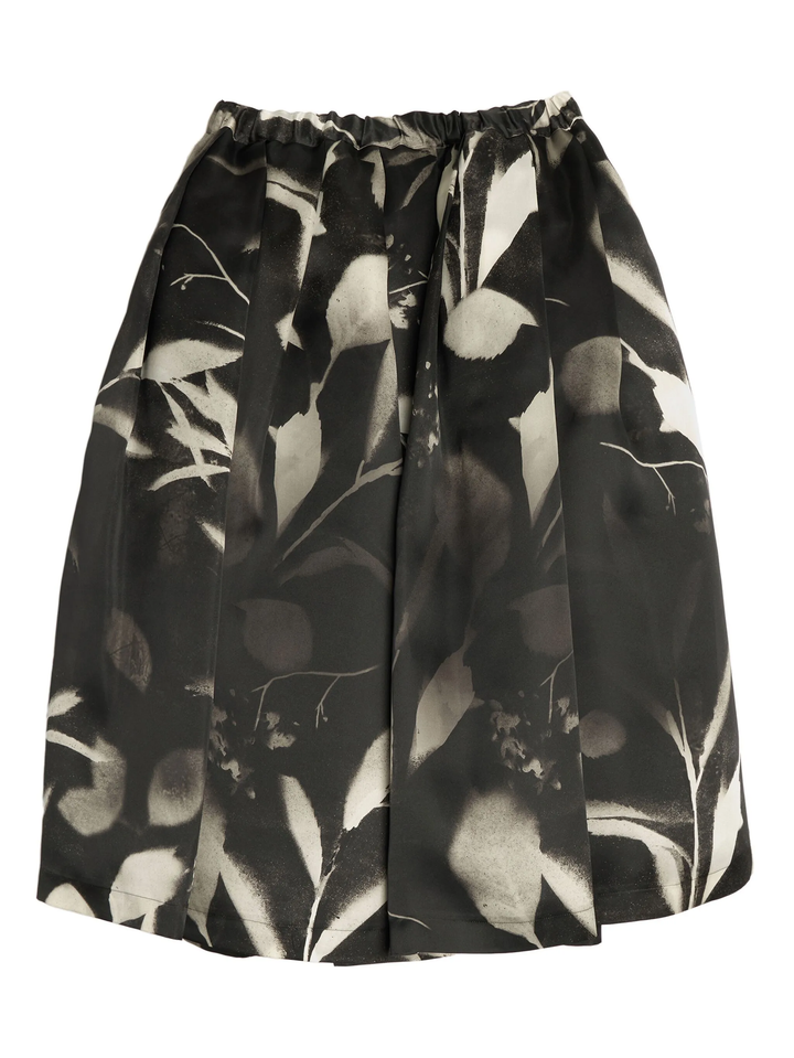 Silk Cloth Print X Nylon Tulle Skirt