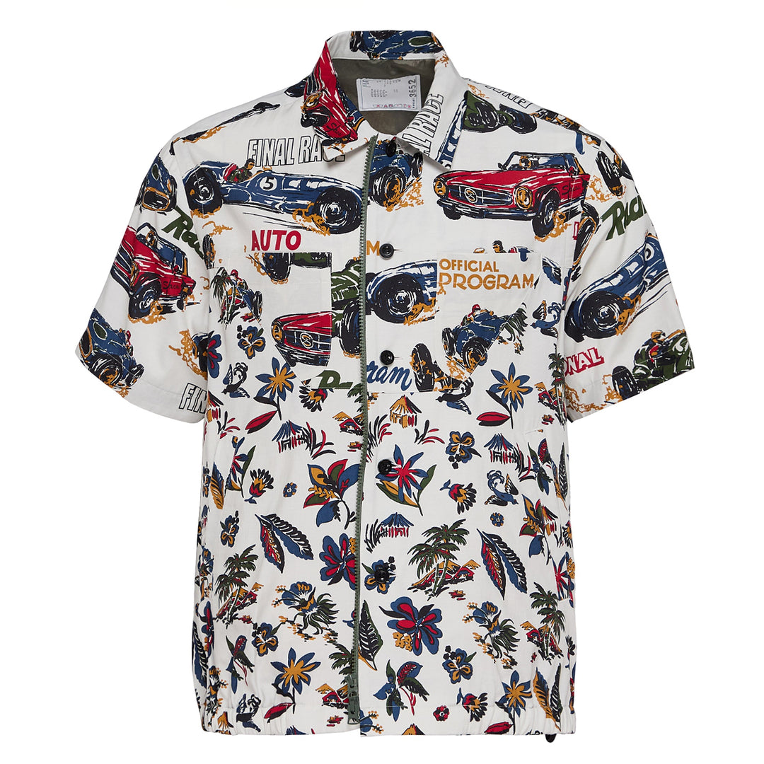 Car Race Tropical Print Shirt