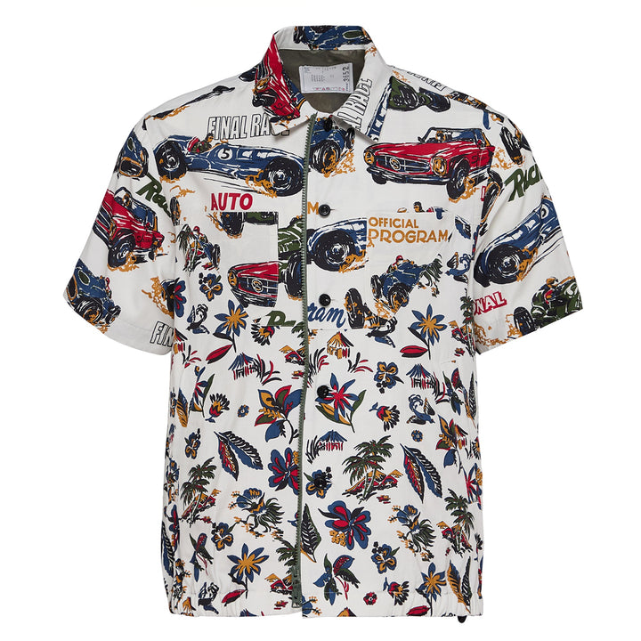 Car Race Tropical Print Shirt