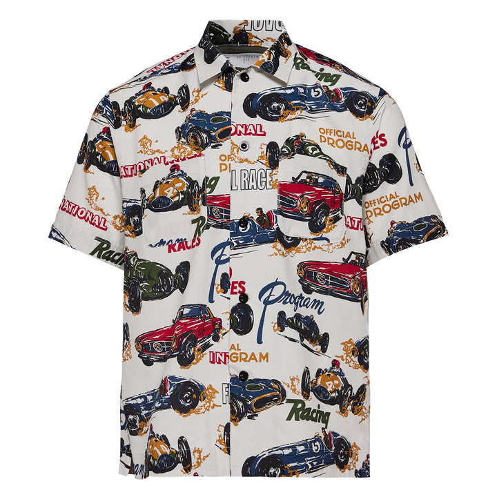 Car Race Tropical Print Shirt