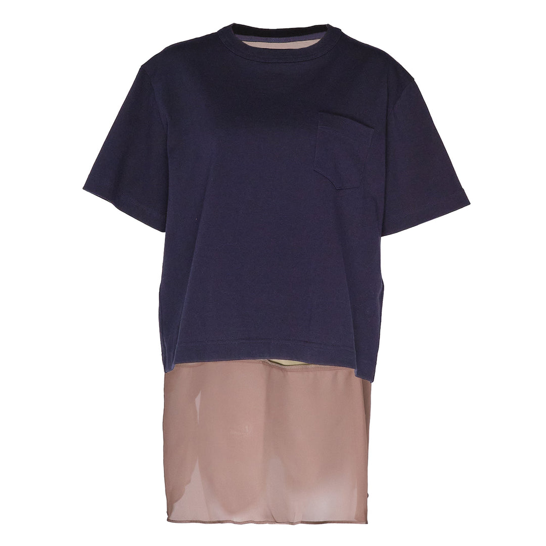 Nylon Twill Mix Cotton Jersey Tee