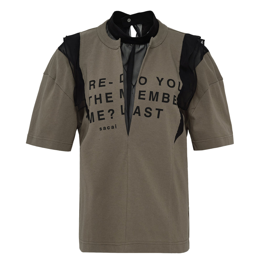Cotton Jersey X Chiffon T-Shirt