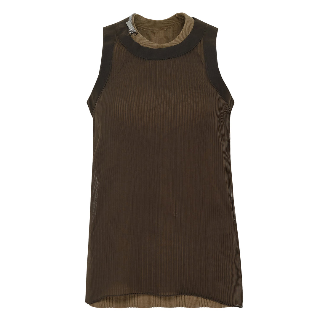 Chiffon X Cotton Jersey Tank Top