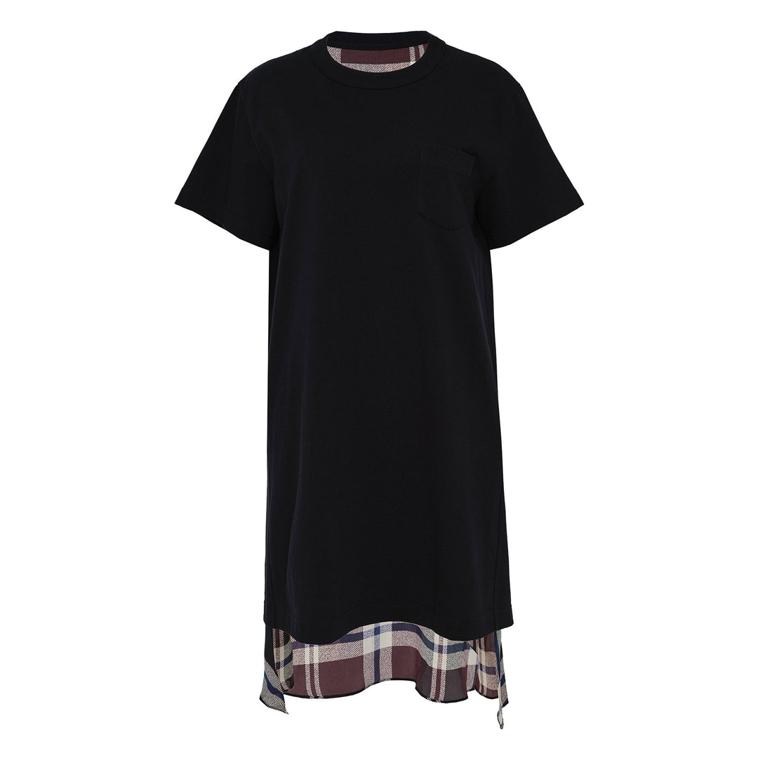 Đầm Cotton Jersey In Họa Tiết Kẻ Caro