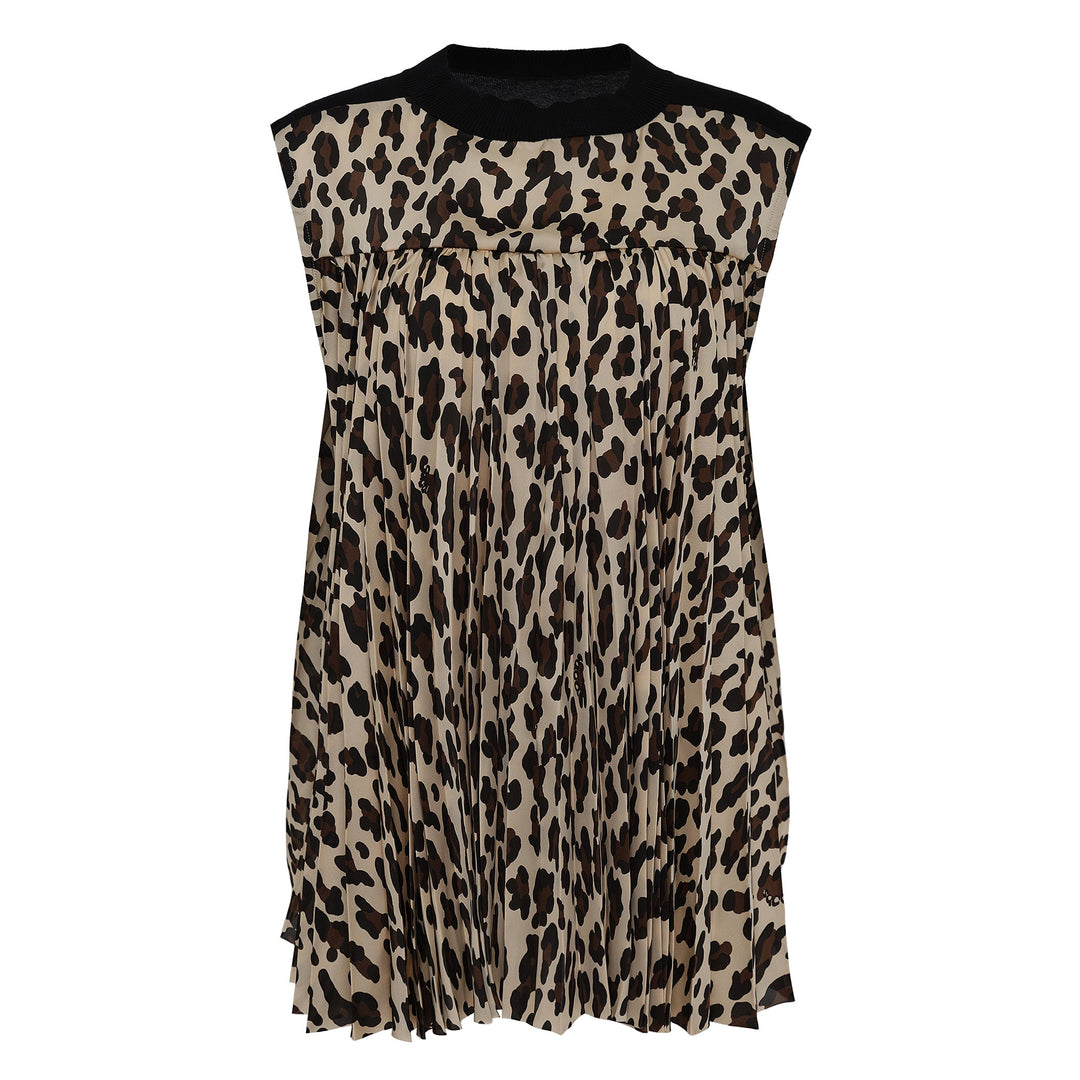 Leopard Print x Knit Pullover