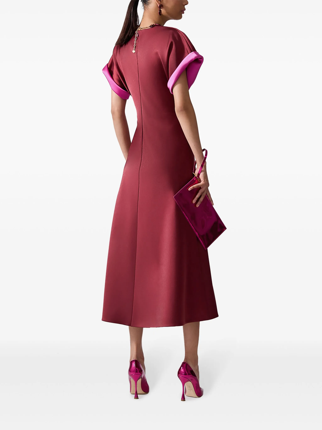 Crewneck Bias Cut Midi Dress
