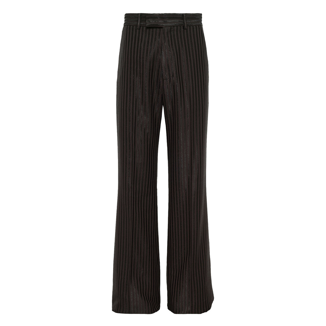 Striped Creased Flare Pants