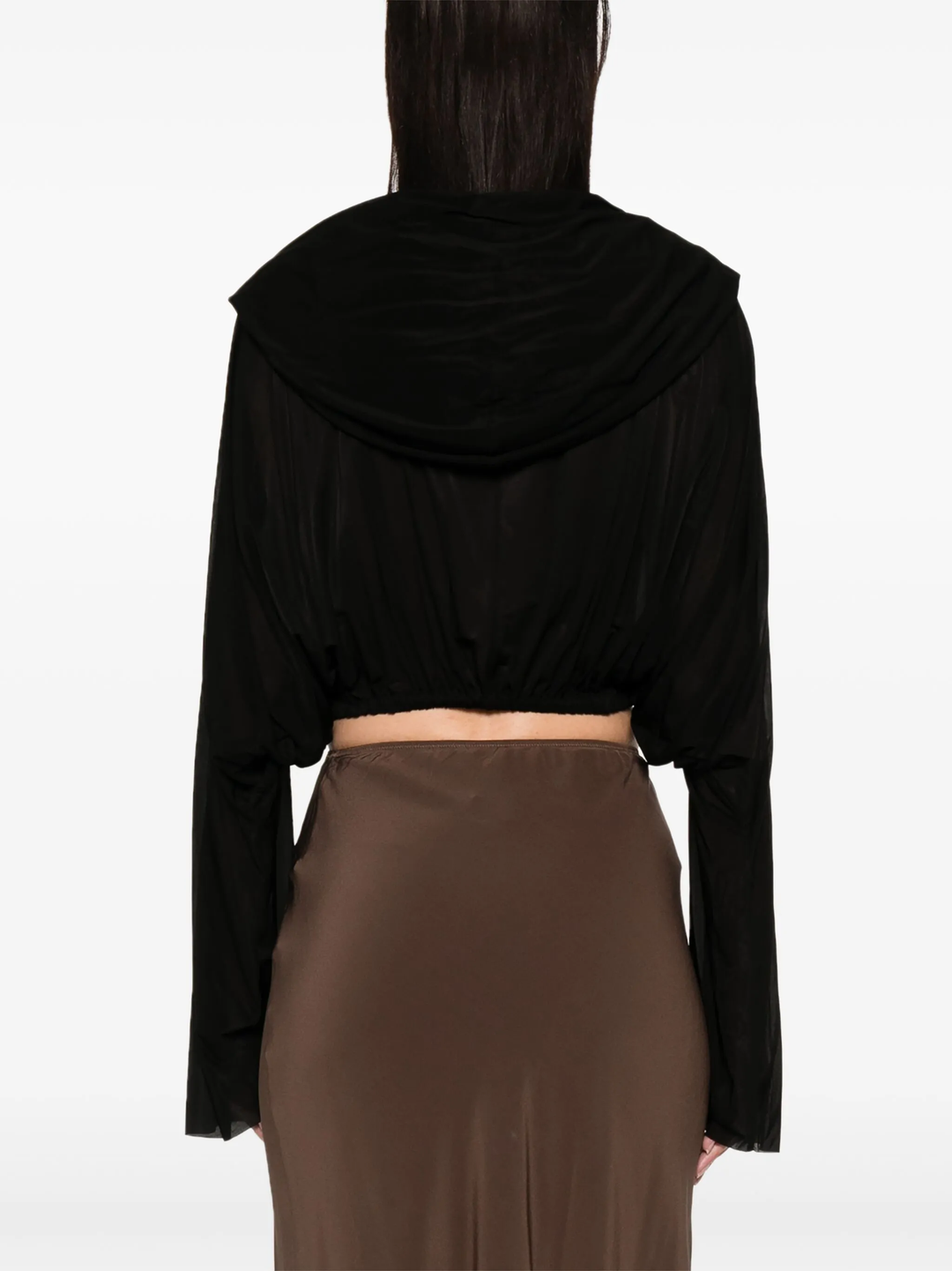 Cropped Hooded Tunic Stretch Cotton