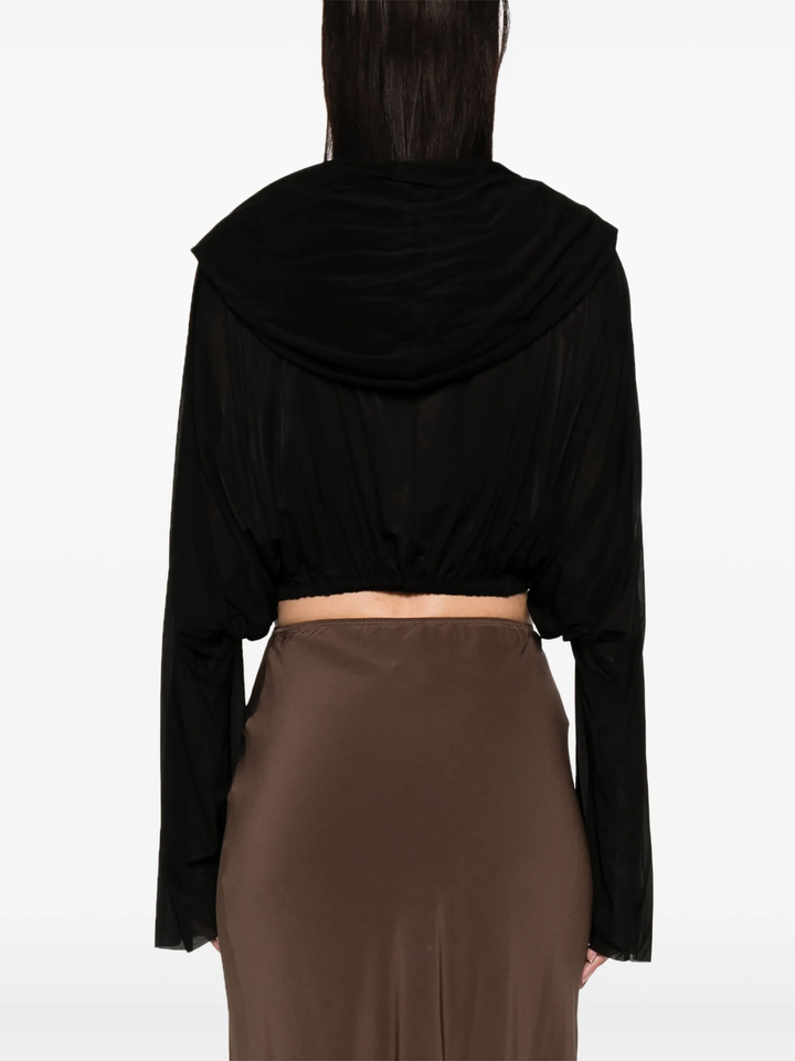 Cropped Hooded Tunic Stretch Cotton