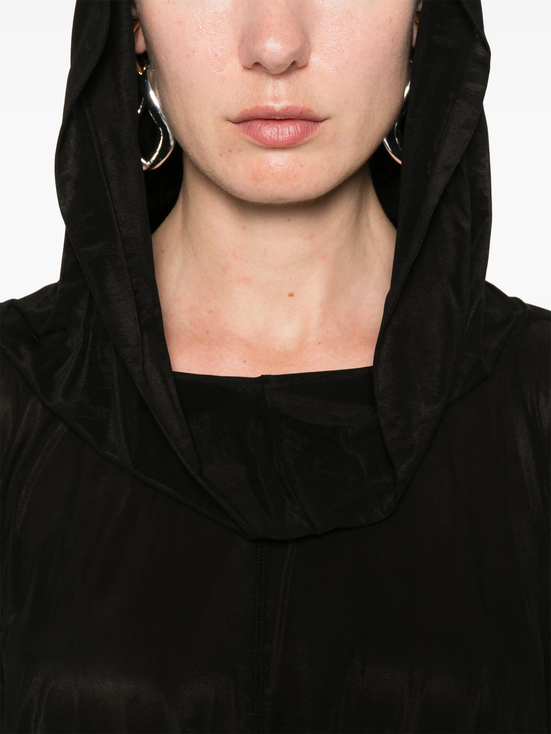 Cropped Hooded Tunic Stretch Cotton
